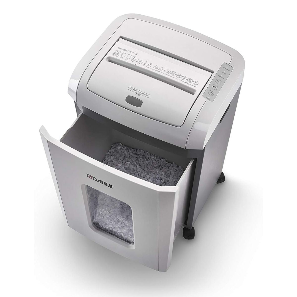 Dahle ShredMATIC 150 Auto Feed Shredder – 150 Sheet Automatic Feeder, P-4 Cross Cut Security, Oil-Free Operation