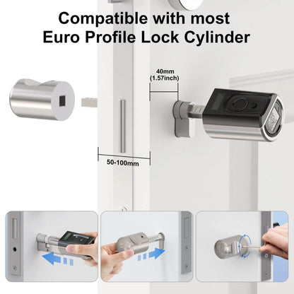 WELOCK Touch41 Biometric Fingerprint Smart Door Lock – Electronic Lock Cylinder, Wi-Fi App Control, RFID Card Access, Bluetooth, Keyless Entry | Touch41