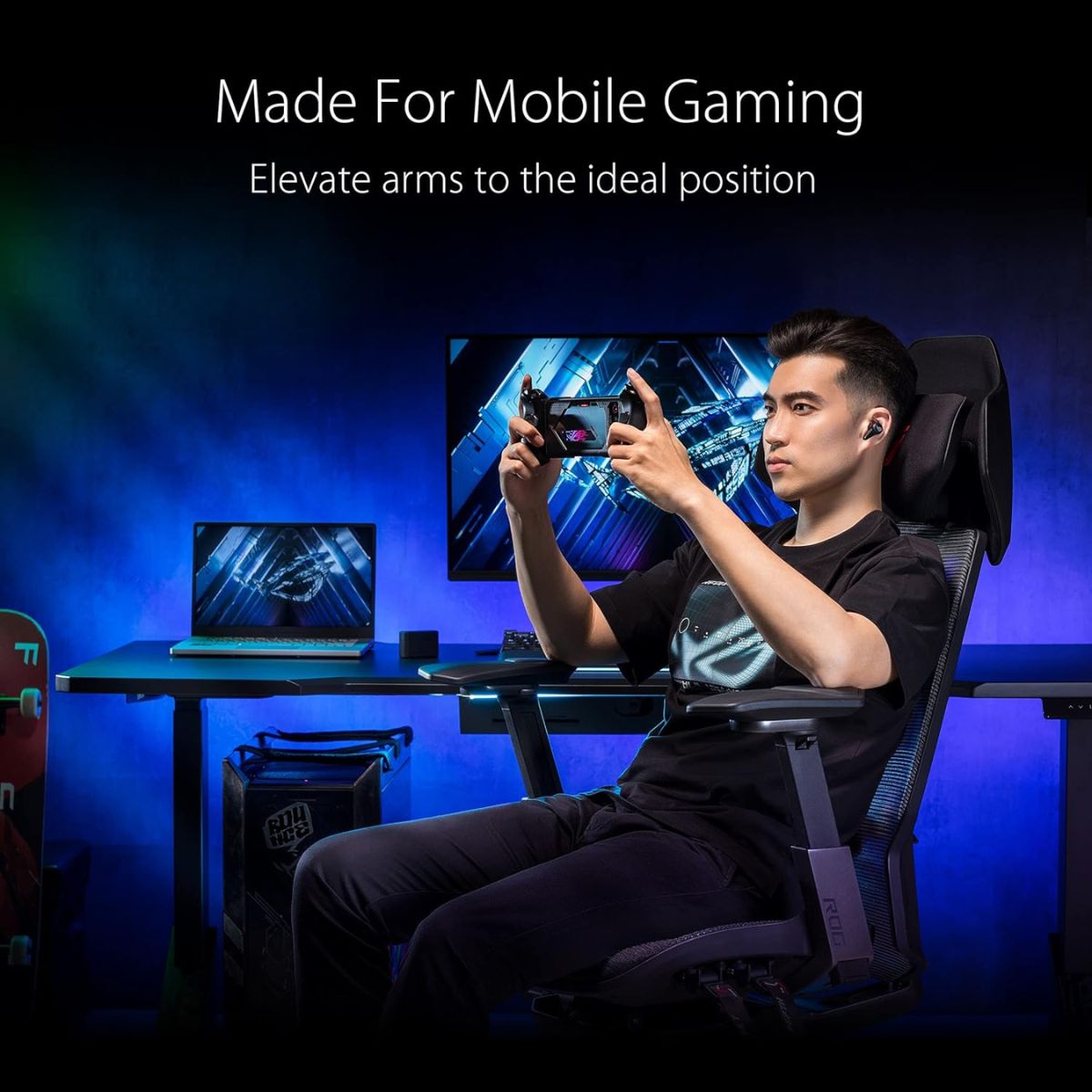 Asus ROG Destrier Ergo Gaming Chair – Exoskeletal Design, Mesh Comfort, Aluminum Frame