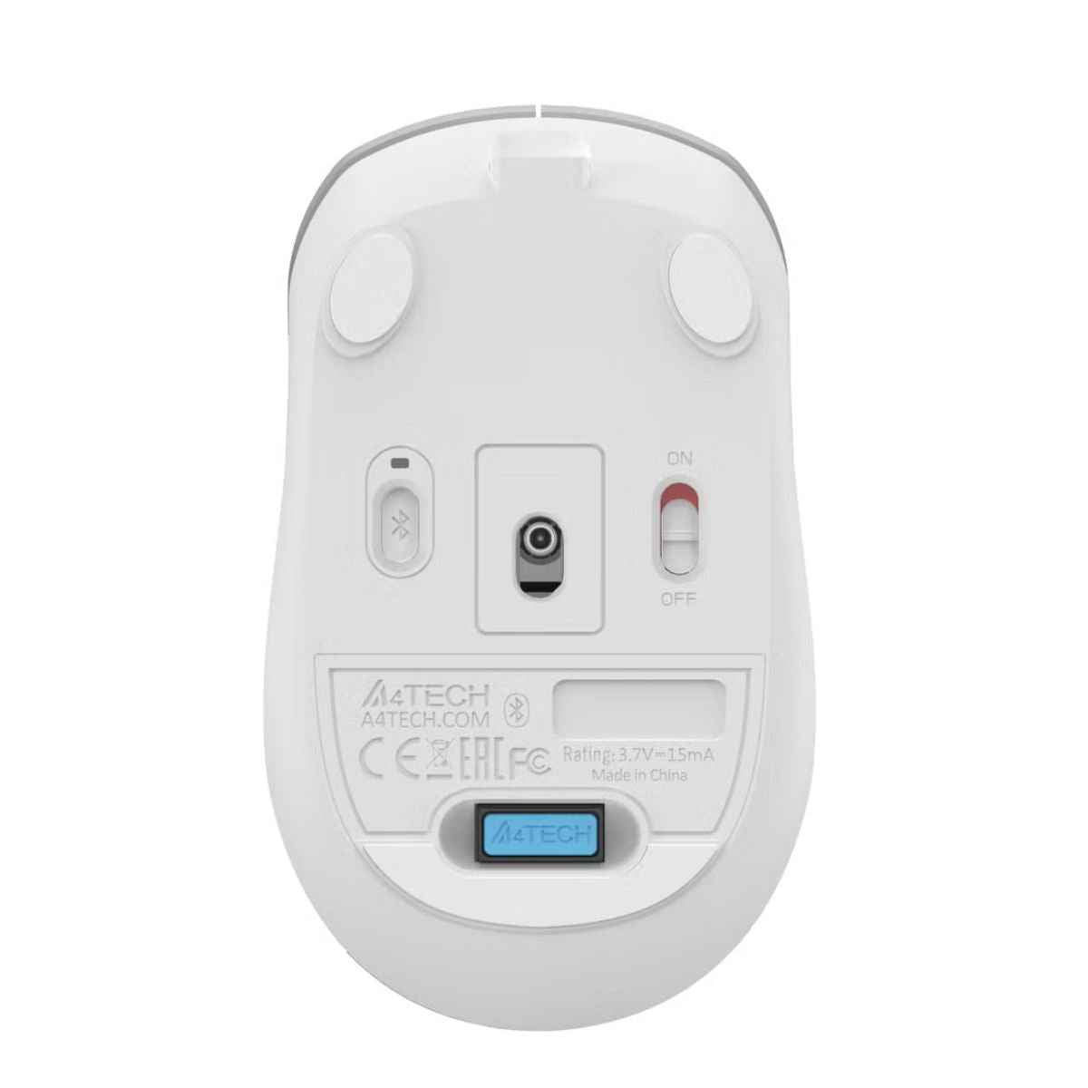A4Tech Fstyler FB26CS Air2 Wireless Mouse – Dual Mode (BT + 2.4G), Rechargeable, Desk + Air Control, White Backlit