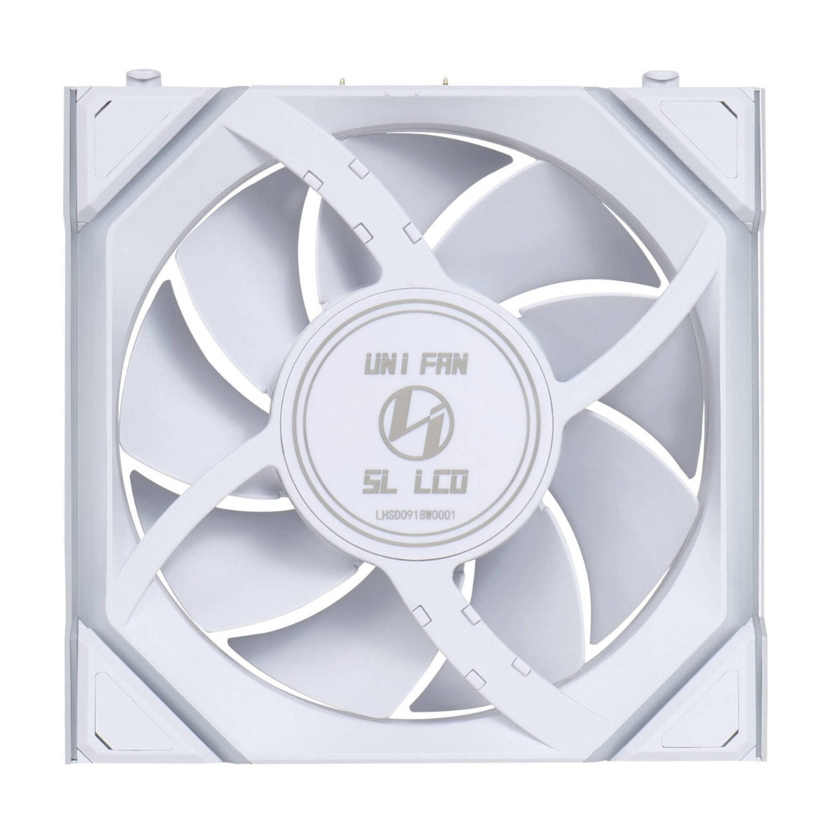 Lian-Li UNI FAN SL Wireless LCD Case Fan – 120mm, 1900 RPM, 58.08 CFM Airflow, Fluid Dynamic Bearing, Pack of 3 | Black / White