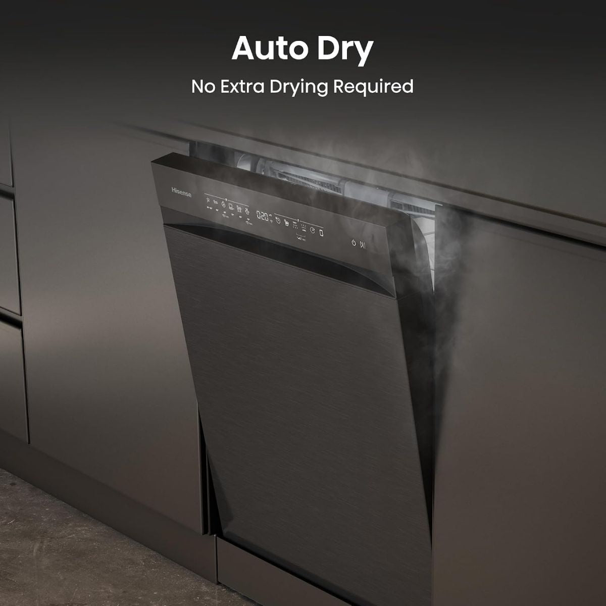 Hisense HS673C90BME Freestanding Dishwasher | 16 Place Settings | WiFi Connectivity | Smart Dry | Three-Level Wash | Inverter Technology | Premium Black