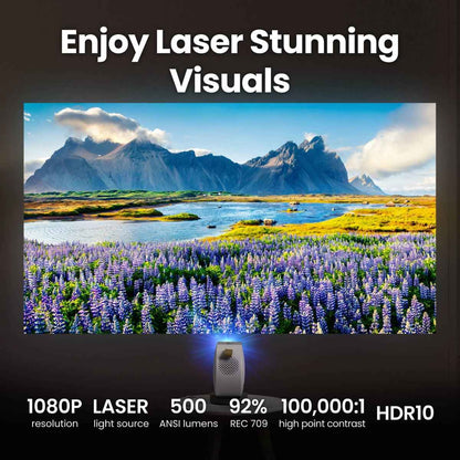 BenQ GV50 Portable Smart Laser Projector – 1080p Full HD, 500 ANSI Lumens, Google TV, Bedside Ceiling Projection, Wireless Streaming | GV50