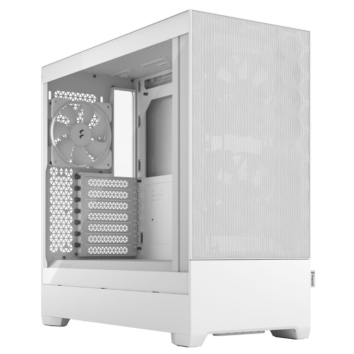 Fractal Design Pop Air ATX Mid Tower Gaming Case, Tempered Glass Clear Tint, 7 Expansion Slots, 2x 120/140 mm Fan, 2x 5.25” Drive Mounts, Up To 280mm Radiator Support, RGB White | FD-C-POR1A-01