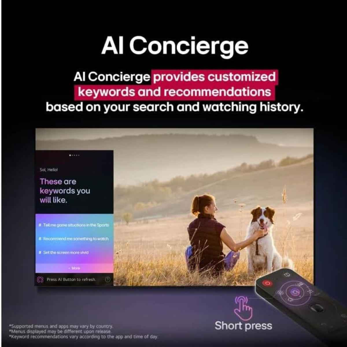 LG 55UA85006LA HDR10 UHD 4K AI Smart TV – 55 Inch, webOS25, α7 AI Processor Gen8, HDR10 Pro, AI Magic Remote, 60Hz, Black