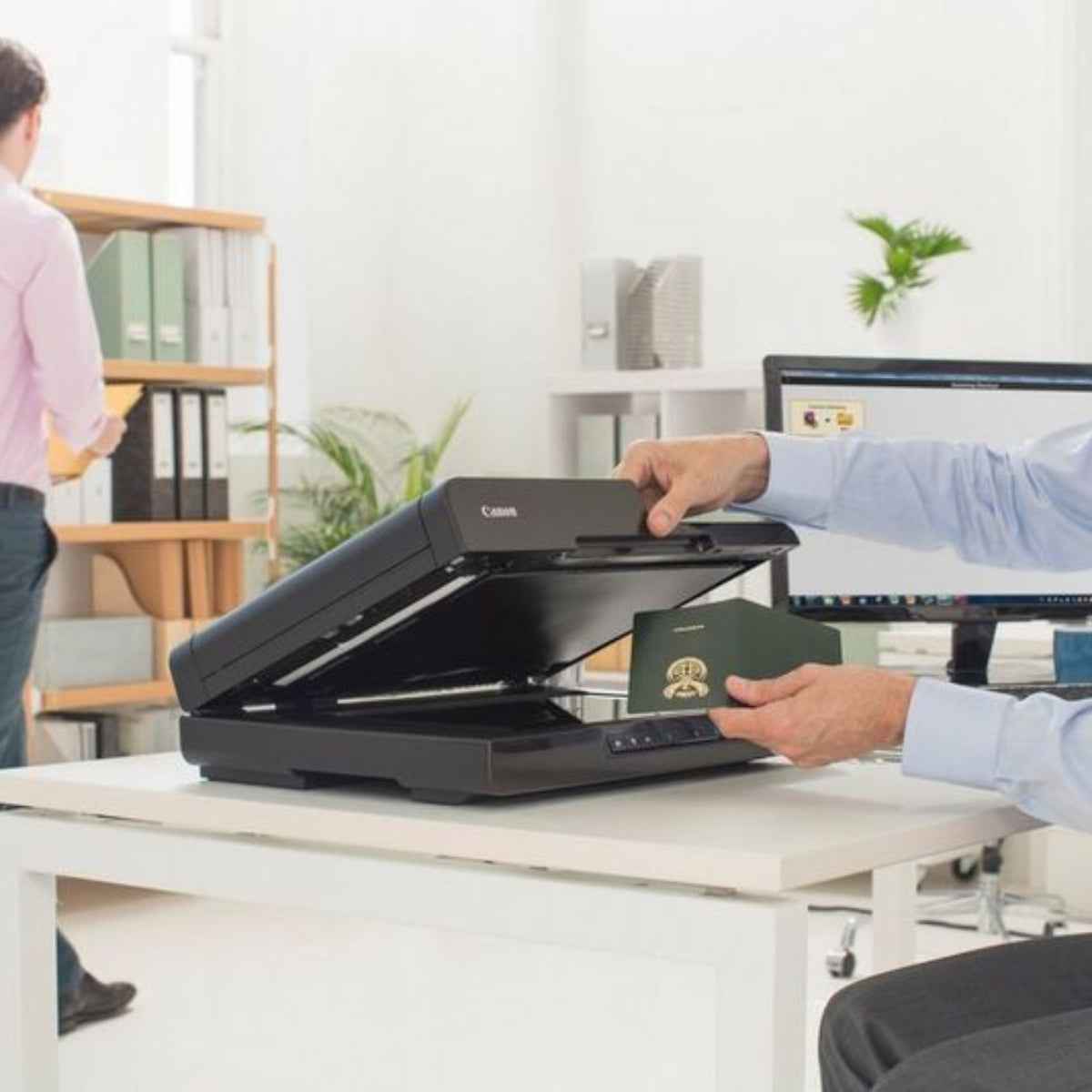 Canon imageFORMULA DR-F120 – Desktop ADF + Flatbed Document Scanner for UAE Offices & Home Workspaces Versatile Scanning for Mixed Documents — ADF + Flatbed in One Compact Unit