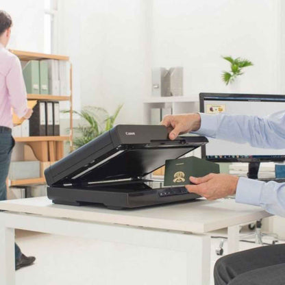 Canon imageFORMULA DR-F120 – Desktop ADF + Flatbed Document Scanner for UAE Offices & Home Workspaces Versatile Scanning for Mixed Documents — ADF + Flatbed in One Compact Unit