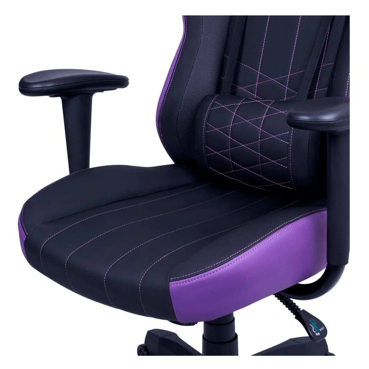 Cooler Master Caliber E1 Series Gaming Chair | Fixed Armrest | Ergonomic Headrest &amp; Lumbar Support | 90°–135° Recline | Perforated PU | High Density Foam | Black, Purple | CMI-GCE1-BK, CMI-GCE1-PR