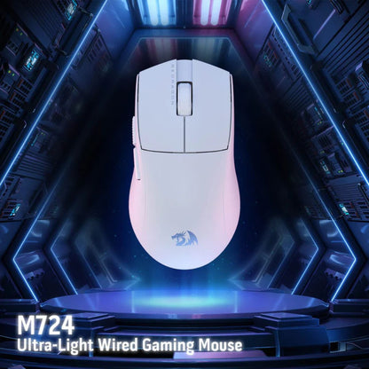 Redragon K1NG M724 Wired Gaming Mouse | 1000Hz Polling Rate | High-Precision Optical Sensor | Black / White / Pink