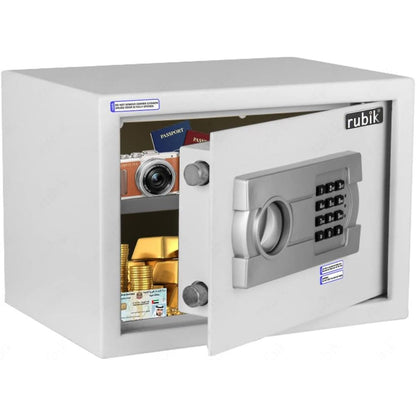 Rubik Medium Safe Box with Digital Keypad & Key Lock – 25x35x25cm, Black / White | RB25EG-B / RB25EG-W