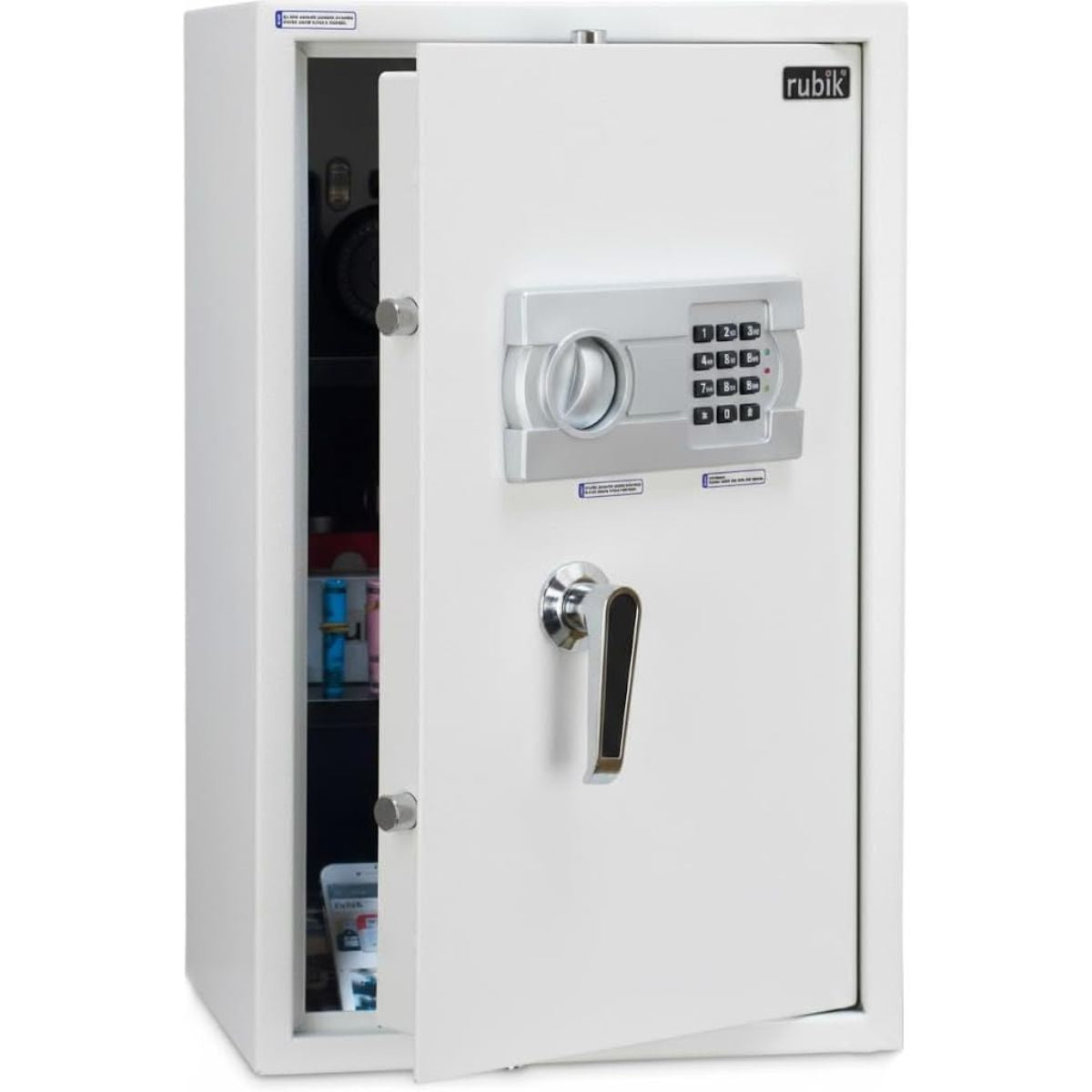 Rubik Large Safe Box with Digital Keypad & Key Lock – 60x36x30cm, White | RB60EG-W