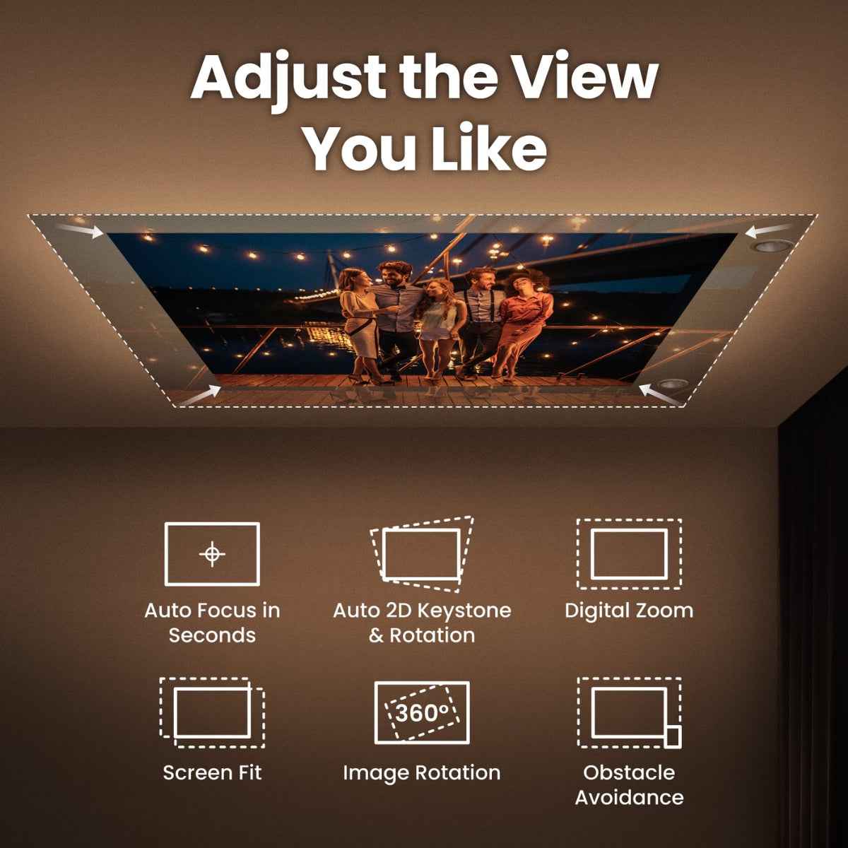 BenQ GV50 Portable Smart Laser Projector – 1080p Full HD, 500 ANSI Lumens, Google TV, Bedside Ceiling Projection, Wireless Streaming | GV50