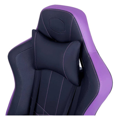Cooler Master Caliber E1 Series Gaming Chair | Fixed Armrest | Ergonomic Headrest &amp; Lumbar Support | 90°–135° Recline | Perforated PU | High Density Foam | Black, Purple | CMI-GCE1-BK, CMI-GCE1-PR