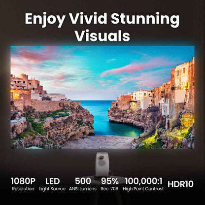BenQ GV32 Portable Smart Projector – 1080p Full HD, 500 ANSI Lumens, Google TV, Bedside Ceiling Projection, Built-in Speakers, Wireless Streaming | GV32
