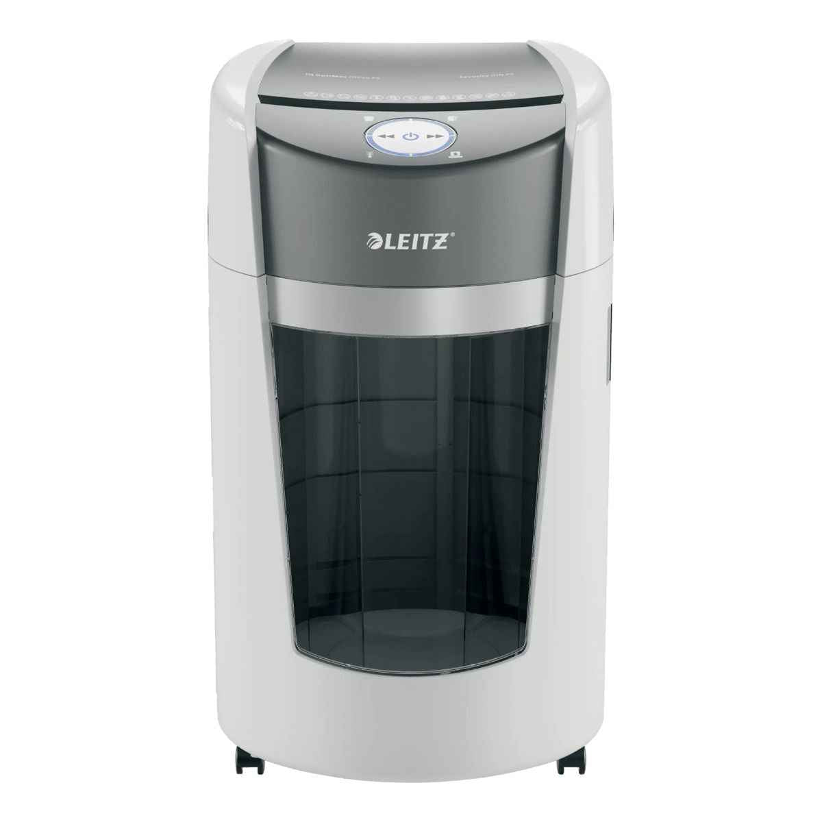 Leitz IQ OptiMax Office Micro Cut Paper Shredder P5 – 10 Sheets, 35L Bin, Continuous Run | White