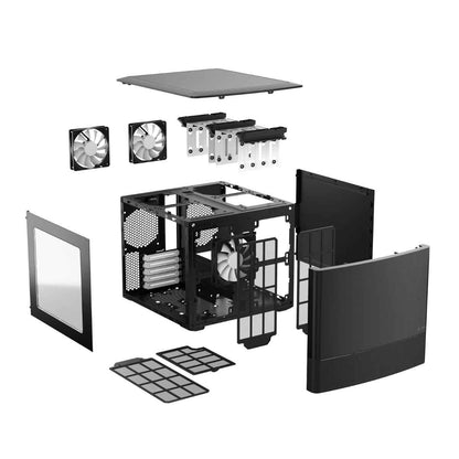 Fractal Design Node 804 mATX Cube Case – Dual-Chamber, Black / Window