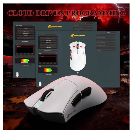 ATTACK SHARK V3 Pro Wireless Gaming Mouse with Magnetic Charging Dock | 25,000 DPI | PAW3311 Sensor | 62g Ultra-Lightweight | 2.4GHz & Wired | Black & White