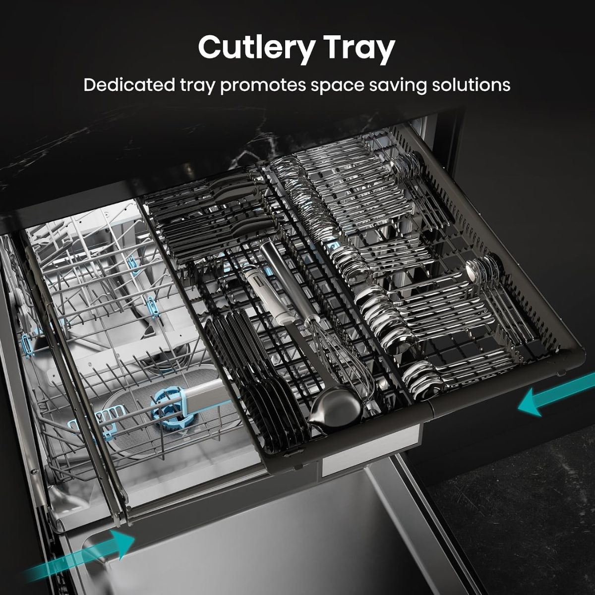 Hisense HS673C90BME Freestanding Dishwasher | 16 Place Settings | WiFi Connectivity | Smart Dry | Three-Level Wash | Inverter Technology | Premium Black