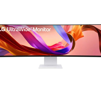 LG UltraWide Curved Monitor, 49" Nano IPS Display, Dual QHD Resolution, 144Hz Refresh Rate, 1ms (MBR) Refresh Rate, Black Stabilizer, HDR 400, Game Mode, Crosshair, White