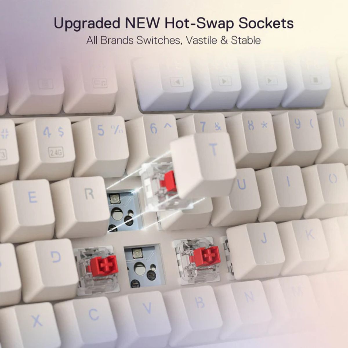 Redragon UCAL K673 PRO Wireless 75% Gaming Keyboard – Tri-Mode, Gasket Design, Hot-Swappable, RGB, Knob Control (Multiple Colors)