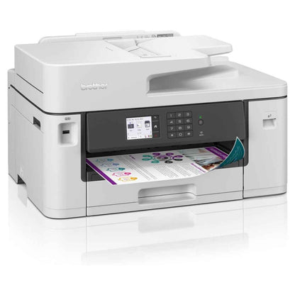 Brother Professional A3 Wireless AIO Inkjet Printer, 1200 4800 dpi Resolution, 28 ppm Print Speed, 2 Sided Printing, Up to 250 Sheet Input, Printer/Scanner/Copier, USB 2.0, White | MFC-J2340DW
