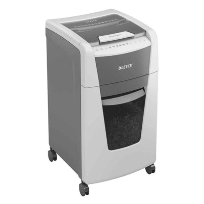 Leitz IQ Autofeed Office Particle Cut Shredder P4, 300 Sheets, 60L Waste Bin, White, 80150000