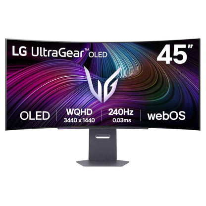 LG UltraGear OLED GX9 Curved Gaming Monitor, 45" WQHD OLED Display, 240Hz Refresh Rate, 0.03ms (GtG) Response Time, AMD FreeSync Premium, VESA Certified AdaptiveSync, Black