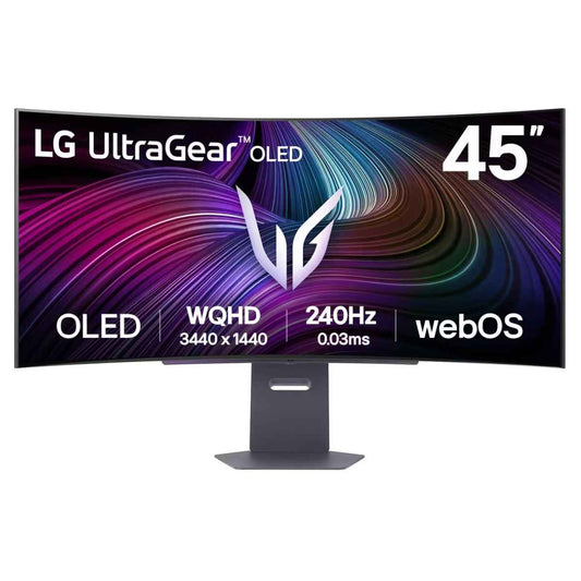 LG UltraGear OLED GX9 Curved Gaming Monitor, 45" WQHD OLED Display, 240Hz Refresh Rate, 0.03ms (GtG) Response Time, AMD FreeSync Premium, VESA Certified AdaptiveSync, Black