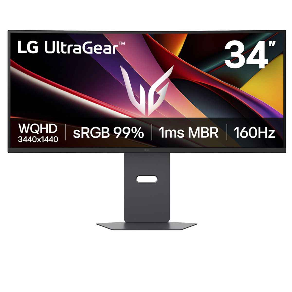 LG 34G600A-B UltraGear Curved Gaming Monitor, 34" VA Display, WQHD Resolution, 160Hz Refresh Rate, 1ms (MBR) Response Time, AMD FreeSync Premium, Motion Blur Reduction, Black