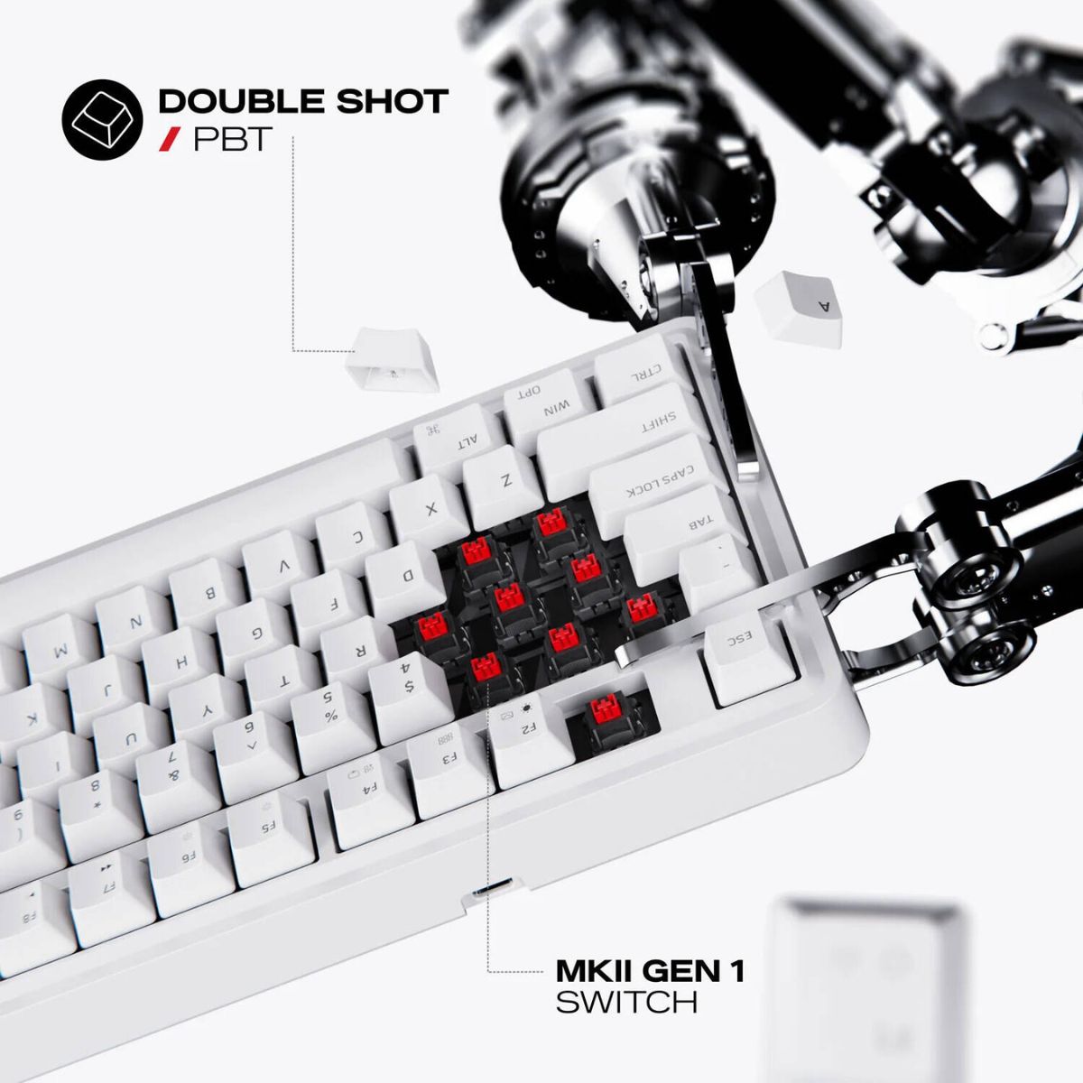 Cybeart Nighthawk 75 Signature Edition Gaming Keyboard – 75% Compact Layout, Pre-Lubed Mechanical Switches, Hot-Swappable, RGB Backlit, Tri-Mode Connectivity &amp; Multi-Function Media Knob