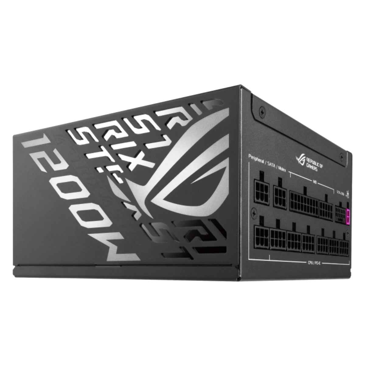 ASUS ROG Strix 1200W Fully Modular Power Supply, 80 PLUS Platinum Efficiency, Active PFC, GaN MOSFET, ATX 3.1 Compatible, Cybernetic Lambda A+, Dual Ball Fan bearings - Black