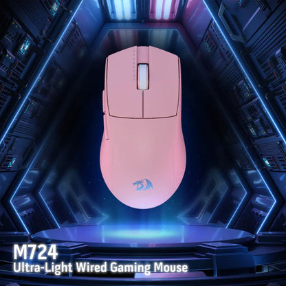Redragon K1NG M724 Wired Gaming Mouse | 1000Hz Polling Rate | High-Precision Optical Sensor | Black / White / Pink