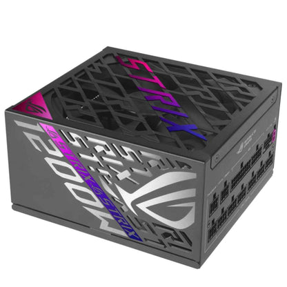 ASUS ROG Strix 1200W Fully Modular Power Supply, 80 PLUS Platinum Efficiency, Active PFC, GaN MOSFET, ATX 3.1 Compatible, Cybernetic Lambda A+, Dual Ball Fan bearings - Black