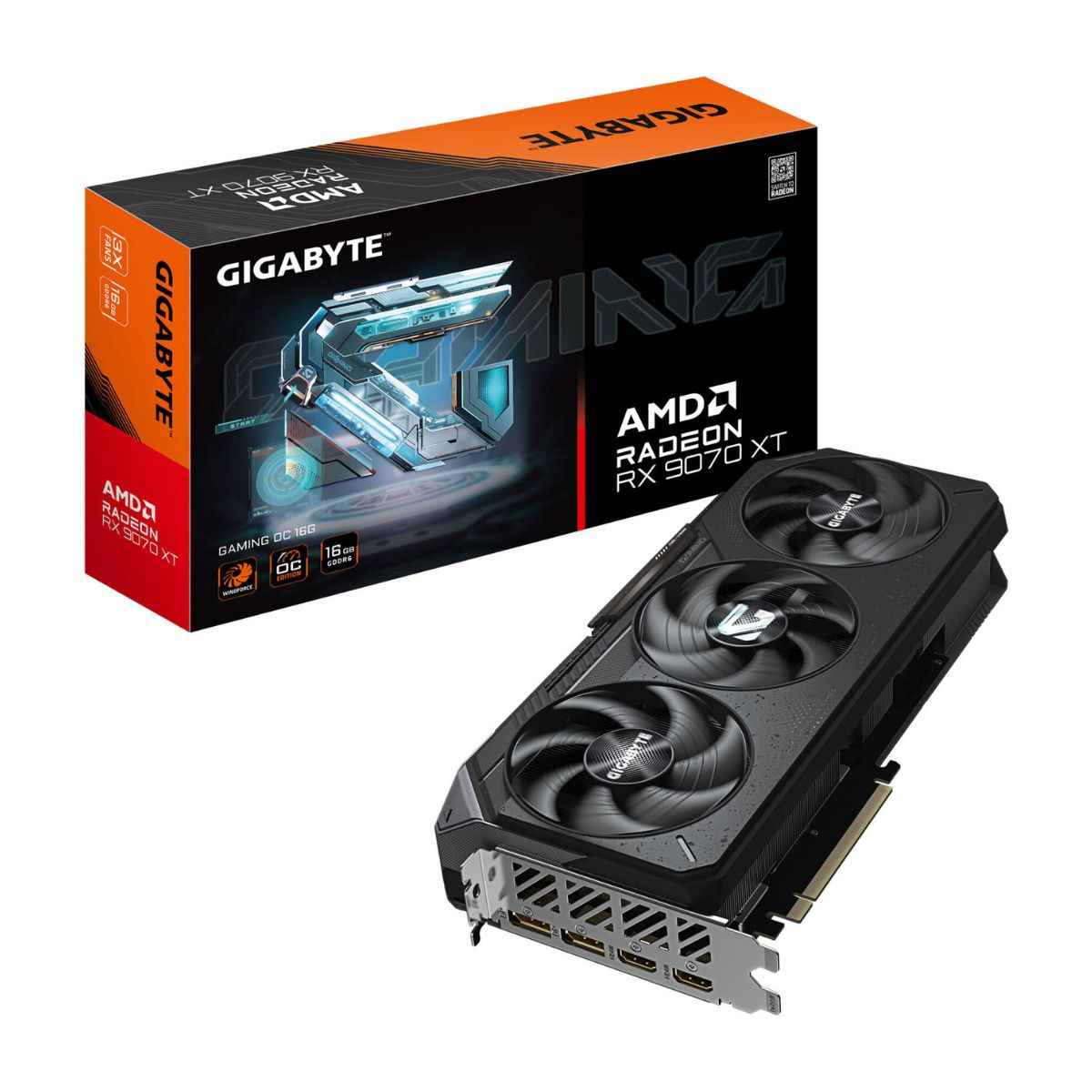 GIGABYTE Radeon RX 9070 XT GAMING OC Graphics Card, 16GB GDDR6, PCIe 5.0, WINDFORCE Cooling System | GV-R9070XTGAMING OC-16GD