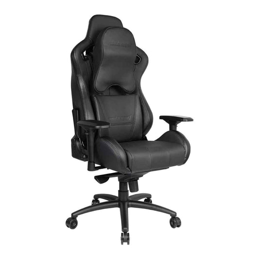 AndaSeat Dark Knight Premium Gaming Chair, Frog seat tray big memory lumbar pillow big memory headrest pillow 65mm casters black aluminum base, carbon pvc - Black