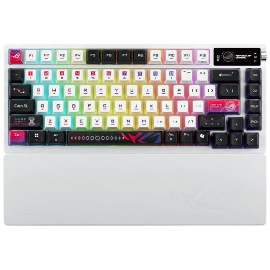 Asus ROG Azoth X Gaming Keyboard – 75% Custom Layout, OLED Display, Tri-Mode Wireless, Hot-Swappable, RGB