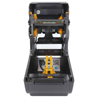 Zebra ZD421t Barcode Printer, 8 dots/mm (203 dpi), 4.4" Max Media Width, 152mm/s Print Speed, 256GB RAM + 512GB ROM, USB, USB Host, Bluetooth (BLE), Ethernet Interface, Black | ZD4A042-30EE00EZ