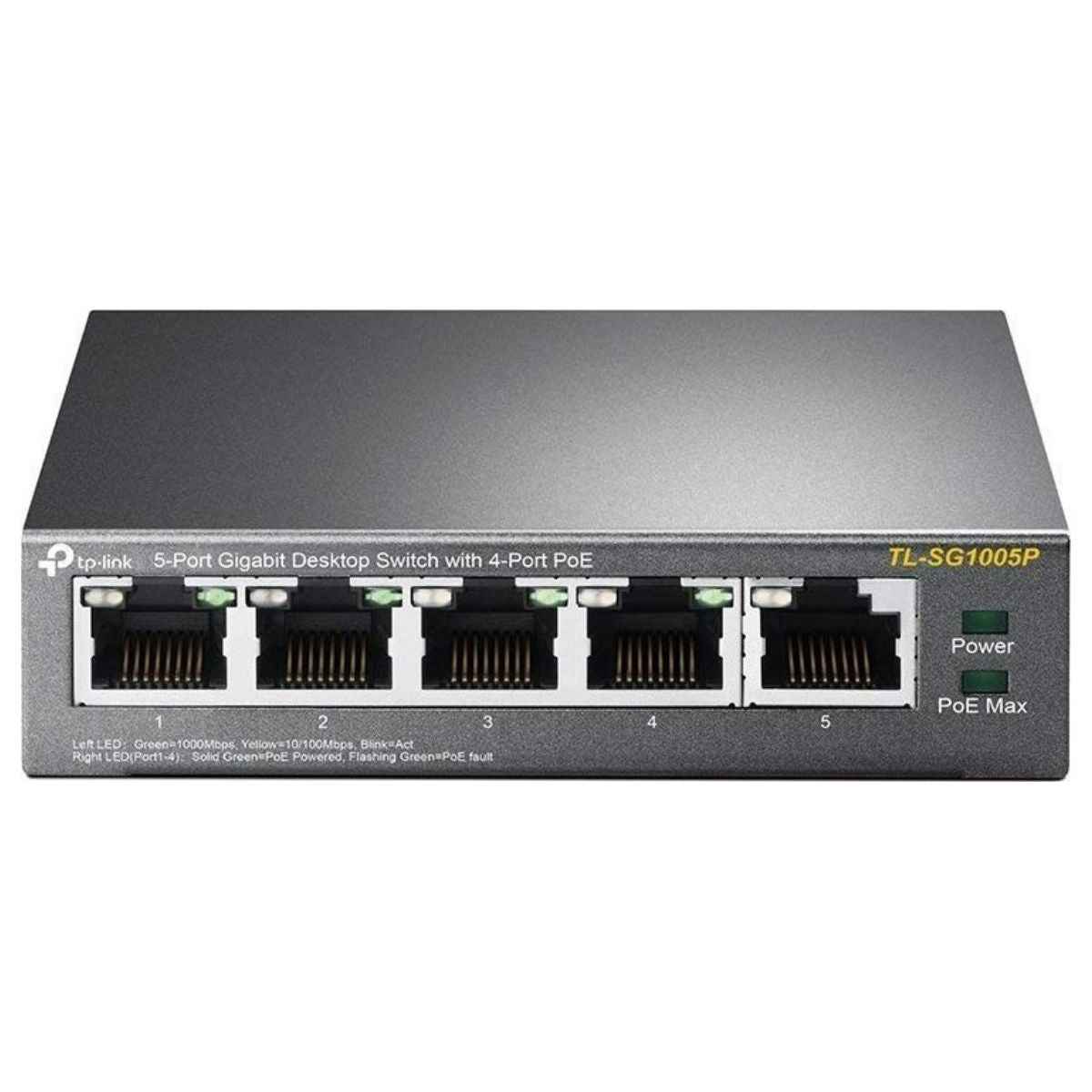 TP-Link TL-SG1005P 5-Port Gigabit Desktop Switch | 4-Port PoE+ | 55W Power Budget | Unmanaged Gigabit Ethernet Switch | Plug & Play