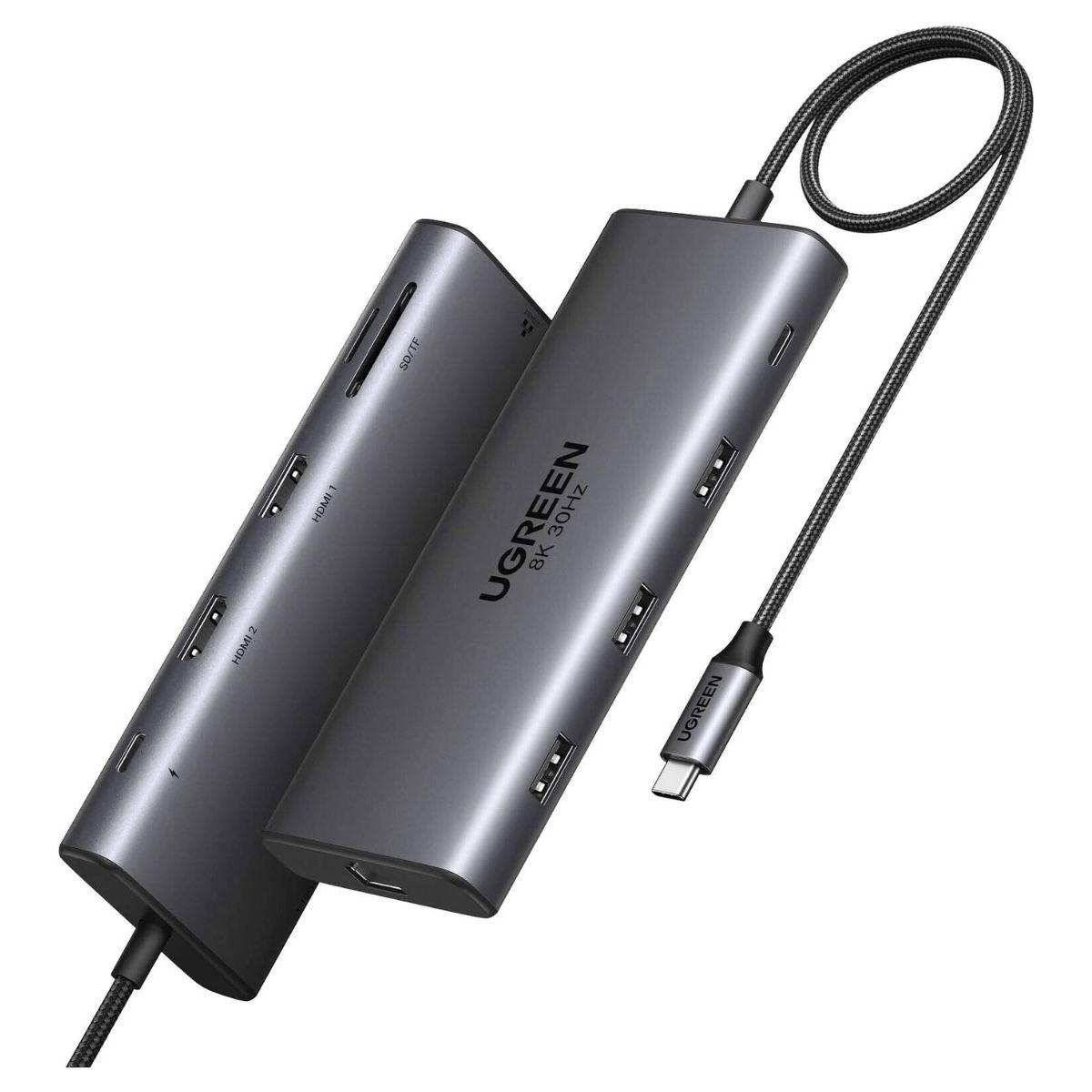 UGREEN Revodok Pro 210 10-in-1 USB-C Hub | 2x HDMI | 5Gbps USB-C | USB-A 3.0 | 2x USB-A 2.0 | 100W PD | RJ45 | SD/microSD | 15534