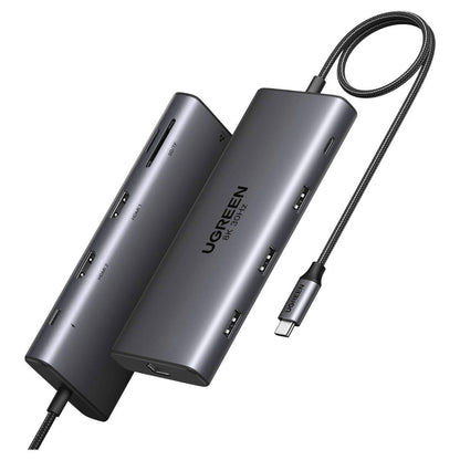 UGREEN Revodok Pro 210 10-in-1 USB-C Hub | 2x HDMI | 5Gbps USB-C | USB-A 3.0 | 2x USB-A 2.0 | 100W PD | RJ45 | SD/microSD | 15534