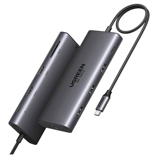 UGREEN Revodok Pro 210 10-in-1 USB-C Hub | 2x HDMI | 5Gbps USB-C | USB-A 3.0 | 2x USB-A 2.0 | 100W PD | RJ45 | SD/microSD | 15534