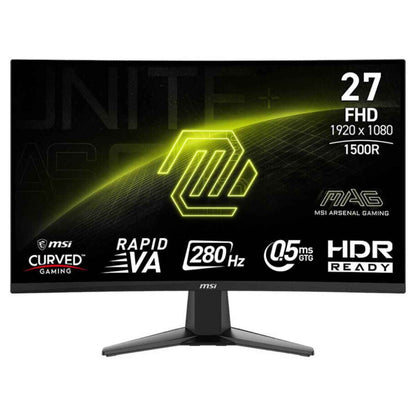 MSI MAG 276CXF Curved Gaming Monitor | 27" Rapid VA Display | Full HD 1920 x 1080 Resolution | 280Hz Refresh Rate | 0.5ms (GtG) Response Time | Adaptive Sync | 1500R Curvature | Black | 9S6-3CE01M-022