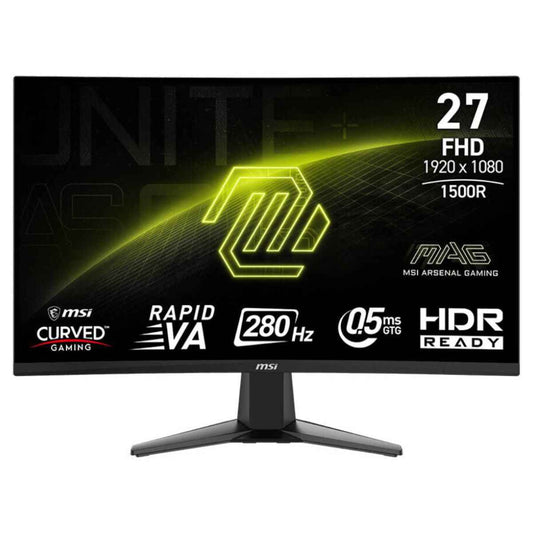 MSI MAG 276CXF Curved Gaming Monitor | 27" Rapid VA Display | Full HD 1920 x 1080 Resolution | 280Hz Refresh Rate | 0.5ms (GtG) Response Time | Adaptive Sync | 1500R Curvature | Black | 9S6-3CE01M-022