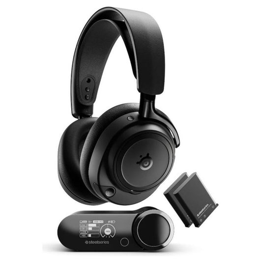 SteelSeries Arctis Nova Elite Wireless Gaming Headphones – 40mm Carbon Fiber Drivers, Hi-Res Audio, Active Noise Cancellation, ClearCast Gen 2.X Mic, Infinite Power System | Obsidian | 61661