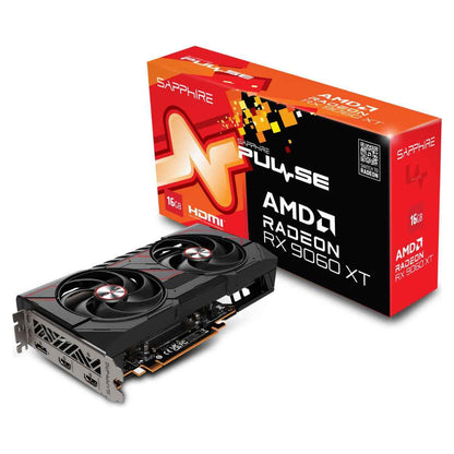 SAPPHIRE PULSE AMD Radeon RX 9060 XT Graphics Card, 16GB GDDR6, 128-Bit Memory, 3290 MHz Boost Clock, PCIe 5.0 x16 | 11350-03-20G