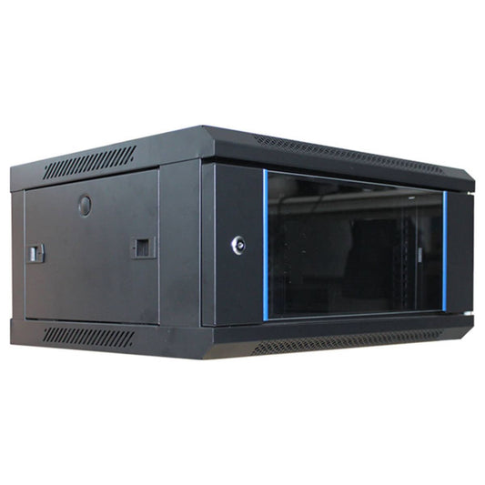 Bolein 4U Wall Mount Network Cabinet, 600 x 450mm, 19-Inch Rack, Removable Side Panels, Single Section Design, Black | BLWM-6404
