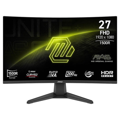MSI MAG 276CF E20 Gaming Monitor, 27" Rapid VA Display, FHD Resolution, 200Hz Refresh Rate, 0.5ms (GtG) Response Time, AMD FreeSync Premium Technology, 1.07b Color Display, Black