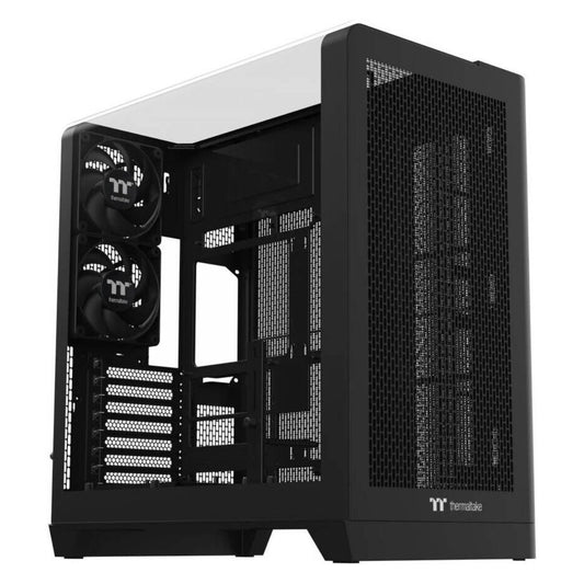 Thermaltake View 390 Air Mid Tower Case | ATX Gaming Chassis | Curved Tempered Glass | Up to 360mm Radiator | 11 × 120mm Fan Support | GPU Support Bracket | Black | CA-11F-00M1WN-00