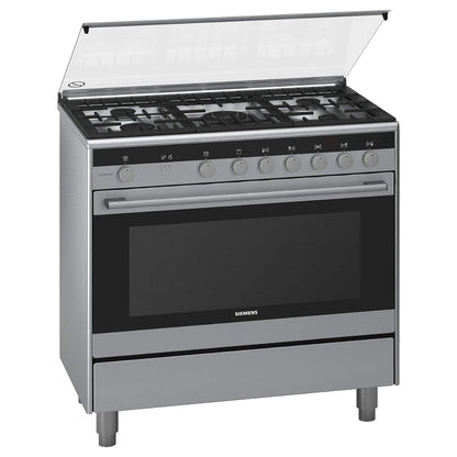 Siemens iQ100 Range Cooker 112L – Silver Drawer type-Broiler & Storage | HG73G8357M