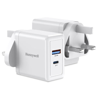 Honeywell Zest Charger PD30W, with Type C PD 3,0, Ultra-Fast Charging Compatible with iPhone, iPad, Samsung, Smartphones, Tablets, Power banks, Smart Watch, etc-White | HC000028/CHG/PD/WHT/30W/UK